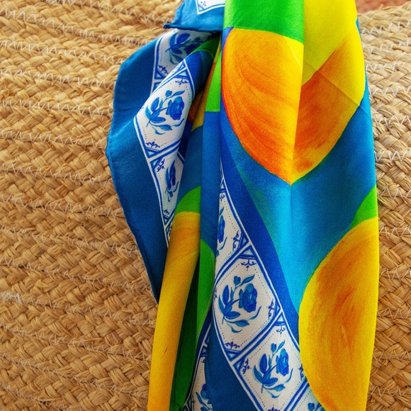 Sun-kissed Citrus Silk Scarf - Picture 1 of 6